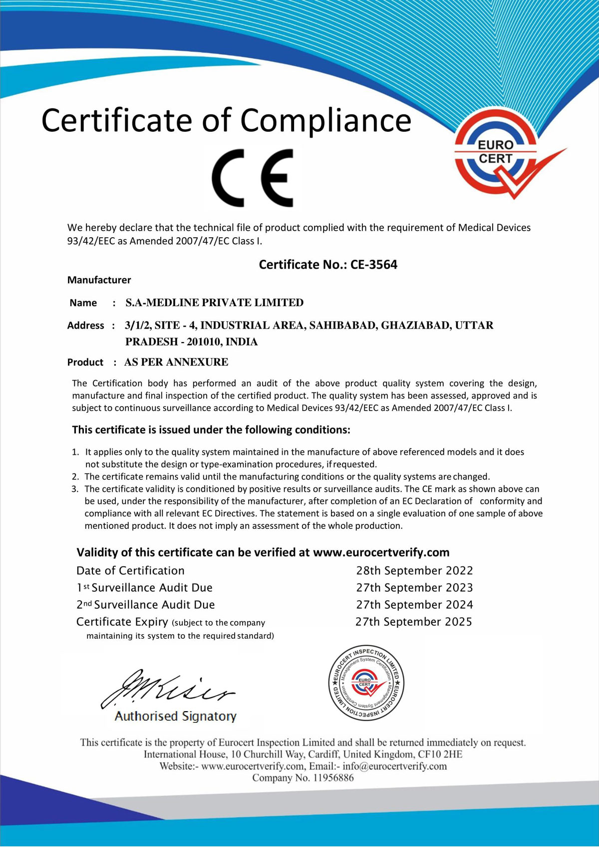 Certificates – SA-Medline